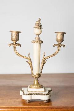 Pair of 19th Century French Neoclassical Marble and Gilt Bronze Candelabras - 4019894