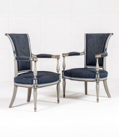 Pair of 19th Century French Painted Armchairs - 3782941