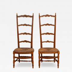 Pair of 19th Century French Proven al Nurse s Chairs in Beechwood - 4508370
