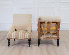 Pair of 19th Century French Scroll Back Chairs Ready to Upholster - 4663440