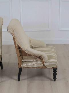 Pair of 19th Century French Scroll Back Chairs Ready to Upholster - 4663444