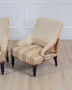 Pair of 19th Century French Scroll Back Chairs Ready to Upholster - 4663448