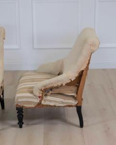 Pair of 19th Century French Scroll Back Chairs Ready to Upholster - 4663449