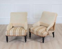 Pair of 19th Century French Scroll Back Chairs Ready to Upholster - 4663465