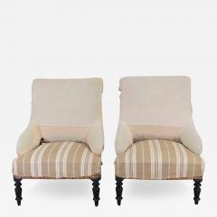 Pair of 19th Century French Scroll Back Chairs Ready to Upholster - 4682021
