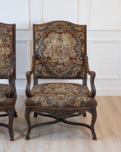 Pair of 19th Century French Walnut Regence Style Armchairs - 4821294