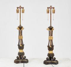 Pair of 19th Century Gilt and Patinated Bronze Lamps - 4383228
