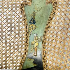 Pair of 19th Century Green Queen Anne Revival Chinoiserie Bergere Chairs - 3481290