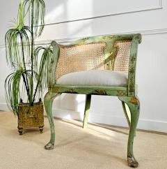 Pair of 19th Century Green Queen Anne Revival Chinoiserie Bergere Chairs - 3481296