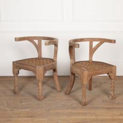 Pair of 19th Century Hardwood Armchairs - 3611543