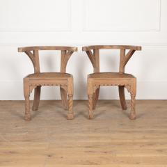 Pair of 19th Century Hardwood Armchairs - 3611609