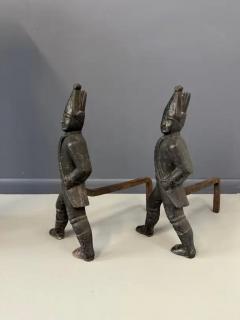 Pair of 19th Century Hessian Soldiers Antique Andirons - 4118071
