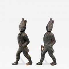 Pair of 19th Century Hessian Soldiers Antique Andirons - 4120203