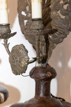 Pair of 19th Century Italian Carved Wood and Gilt Candlesticks with Floral Motif - 4045282