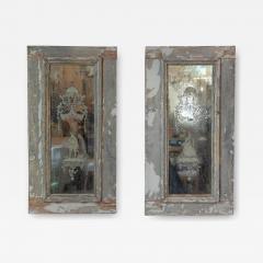 Pair of 19th Century Italian Engraved Mirrors with Original Paint - 4369107