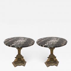 Pair of 19th Century Italian Giltwood Marble Top Pedestal Tables - 699572