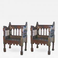 Pair of 19th Century Italian Gothic Style Chairs - 628015