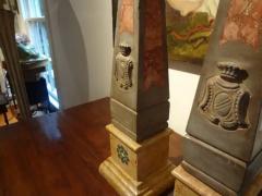 Pair of 19th Century Italian Neoclassical Style Marble Obelisks - 4136570