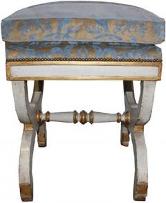 Pair of 19th Century Italian Polychrome and Parcel Gilt Curule Benches - 3554879