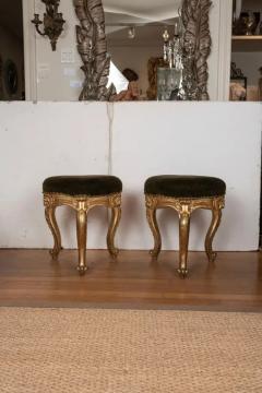 Pair of 19th Century Italian Regence Style Giltwood Benches - 3649808