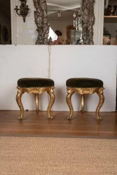 Pair of 19th Century Italian Regence Style Giltwood Benches - 3649809