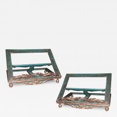 Pair of 19th Century Italian Silver Gilt and Turquoise Polychrome Bookstands - 3720783