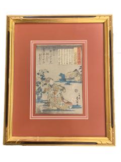 Pair of 19th Century Japanese Woodblocks by Utagawa Kuniyoshi in Custom Frames  - 2923323