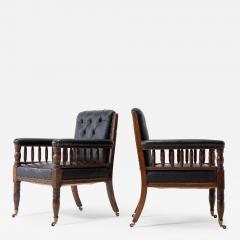 Pair of 19th Century Large Scale Oak Armchairs - 3613110