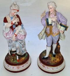 Pair of 19th Century Limoges Monvoisin Porcelain Figurines - 4749164