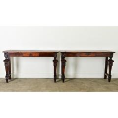 Pair of 19th Century Louis XVI Walnut Consoles - 3877215