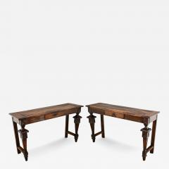 Pair of 19th Century Louis XVI Walnut Consoles - 3883800