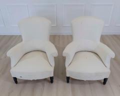 Pair of 19th Century Napoleon III High Back Armchairs Ready to Upholster - 4663310