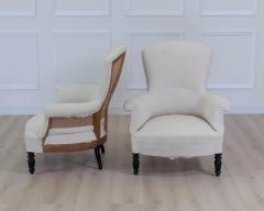 Pair of 19th Century Napoleon III High Back Armchairs Ready to Upholster - 4663347