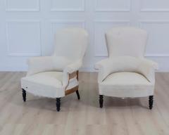 Pair of 19th Century Napoleon III High Back Armchairs Ready to Upholster - 4663351
