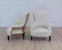 Pair of 19th Century Napoleon III High Back Armchairs Ready to Upholster - 4663355