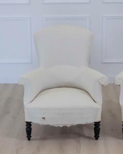 Pair of 19th Century Napoleon III High Back Armchairs Ready to Upholster - 4663366