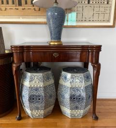 Pair of 19th Century Octagonal Chinese Blue and White Porcelain Garden Seats - 2959342