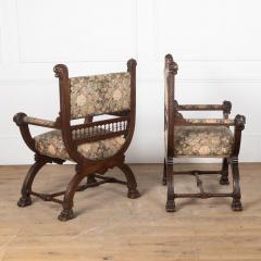 Pair of 19th Century Renaissance Style Armchairs - 3615380