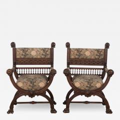 Pair of 19th Century Renaissance Style Armchairs - 3617934