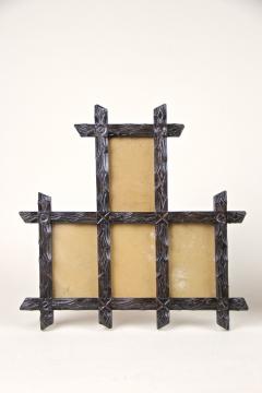 Pair of 19th Century Rustic Black Forest Photo Frames Handcarved AT ca 1880 - 4224351