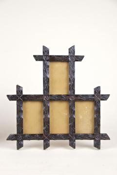Pair of 19th Century Rustic Black Forest Photo Frames Handcarved AT ca 1880 - 4224355