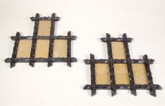 Pair of 19th Century Rustic Black Forest Photo Frames Handcarved AT ca 1880 - 4224359