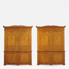 Pair of 19th Century Scandinavian Satin Birch Bookcases of Monumental Size - 631628