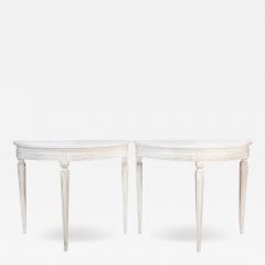 Pair of 19th Century Swedish Demi Lune Consoles - 3966331