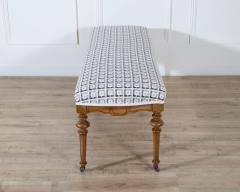 Pair of 19th Century Walnut Upholstered Benches with Turned Legs and Casters - 4367868