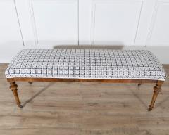 Pair of 19th Century Walnut Upholstered Benches with Turned Legs and Casters - 4367915