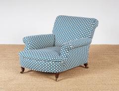 Pair of 19th c English Howard Rolled Arm Club Chairs - 4155111