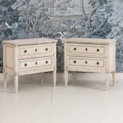 Pair of 19th c Italian Neoclassical Style Painted Bedside Commodes - 4488826