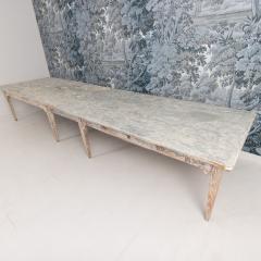 Pair of 19th c Italian Tables from a Convent in Original Paint - 4565950