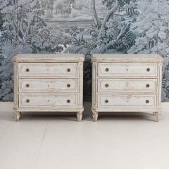 Pair of 19th c Swedish Gustavian Painted Bedside Commodes - 4538949